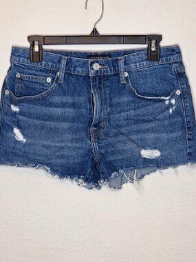 Lucky Brand Mid Rise Cut Off Distressed Denim Jean Women's Shorts, Size 6/28